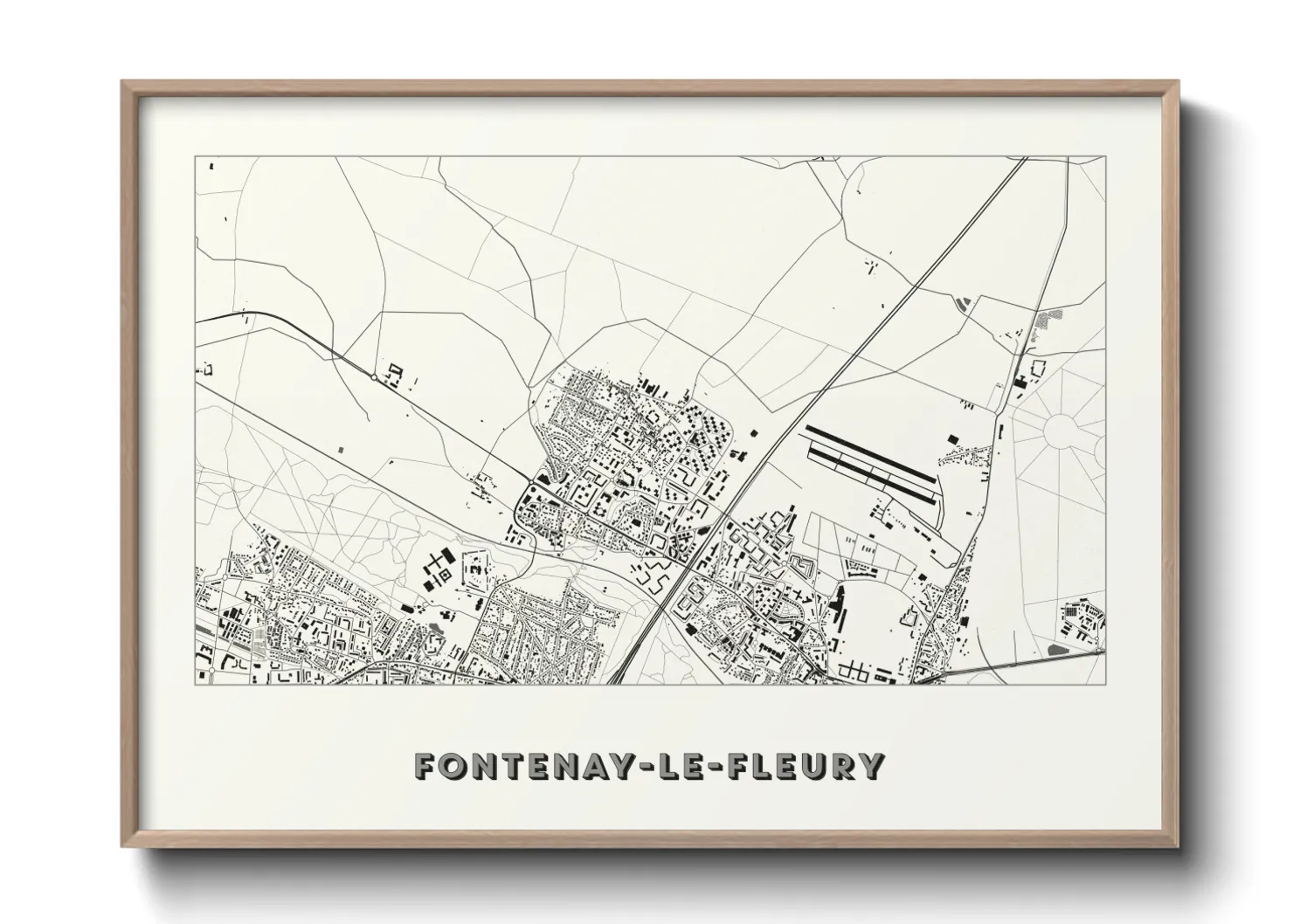 Une affiche de carte sur Fontenay-le-Fleury