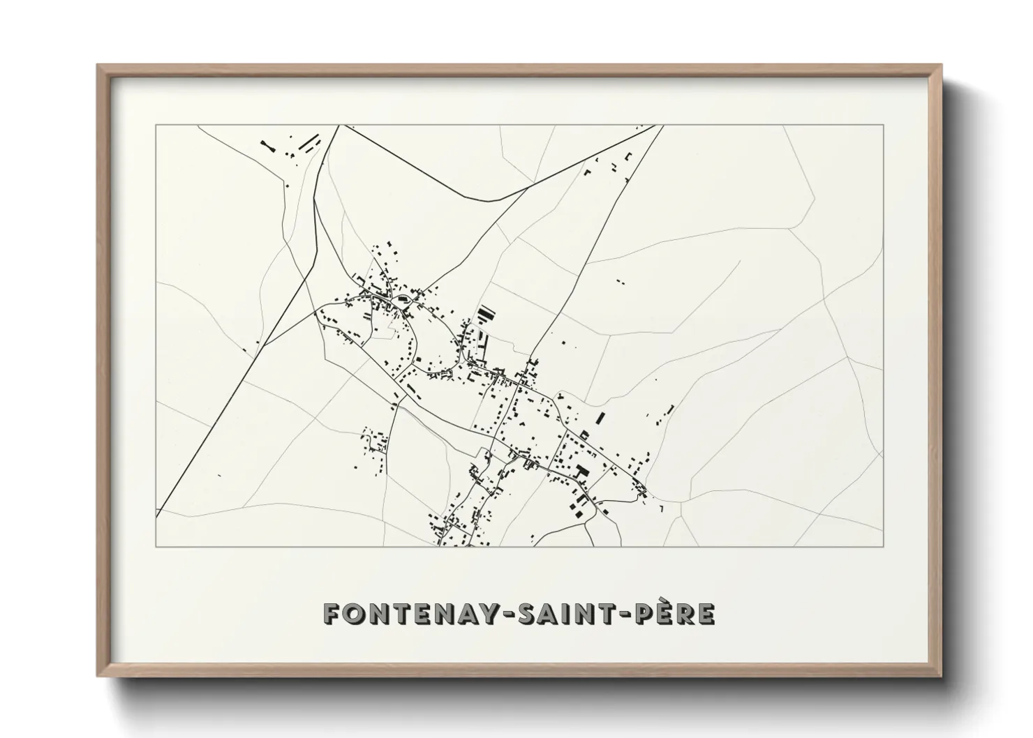 Une affiche de carte sur Fontenay-Saint-Père