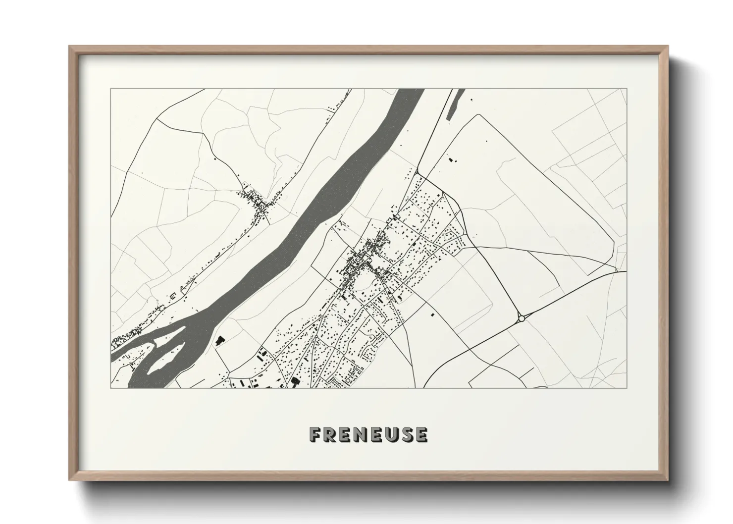 Une affiche de carte sur Freneuse