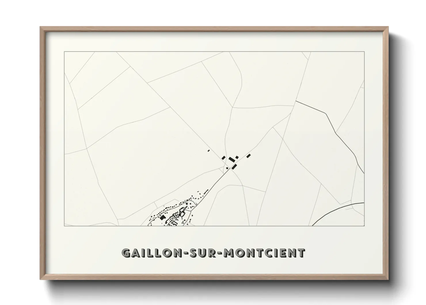 Une affiche de carte sur Gaillon-sur-Montcient