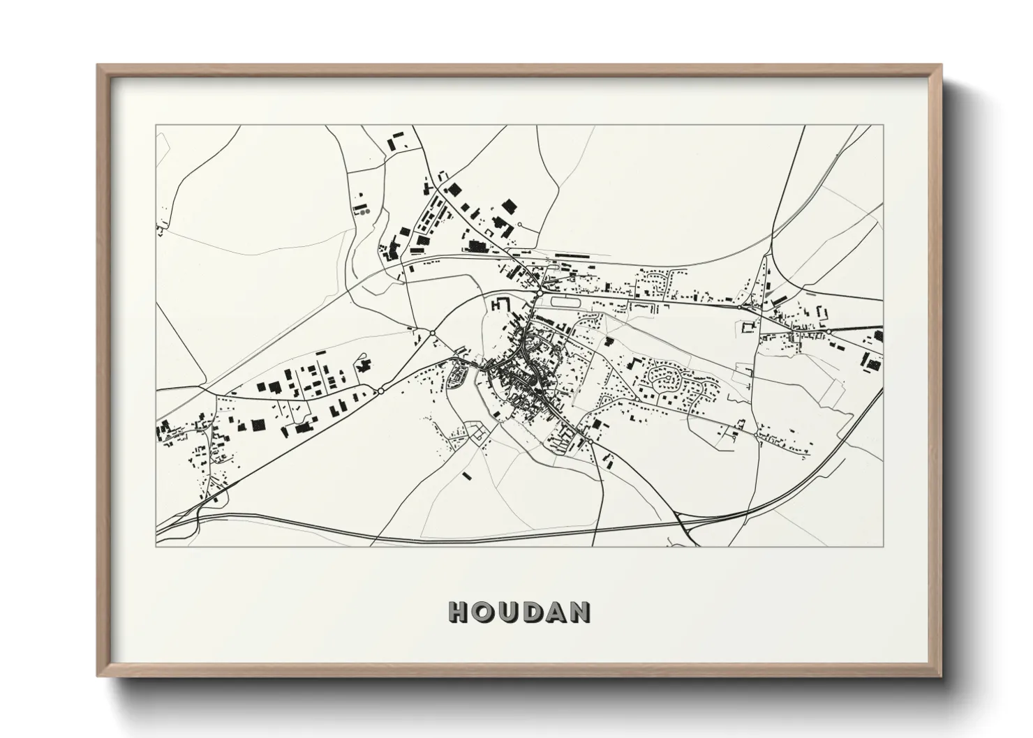 Une affiche de carte sur Houdan