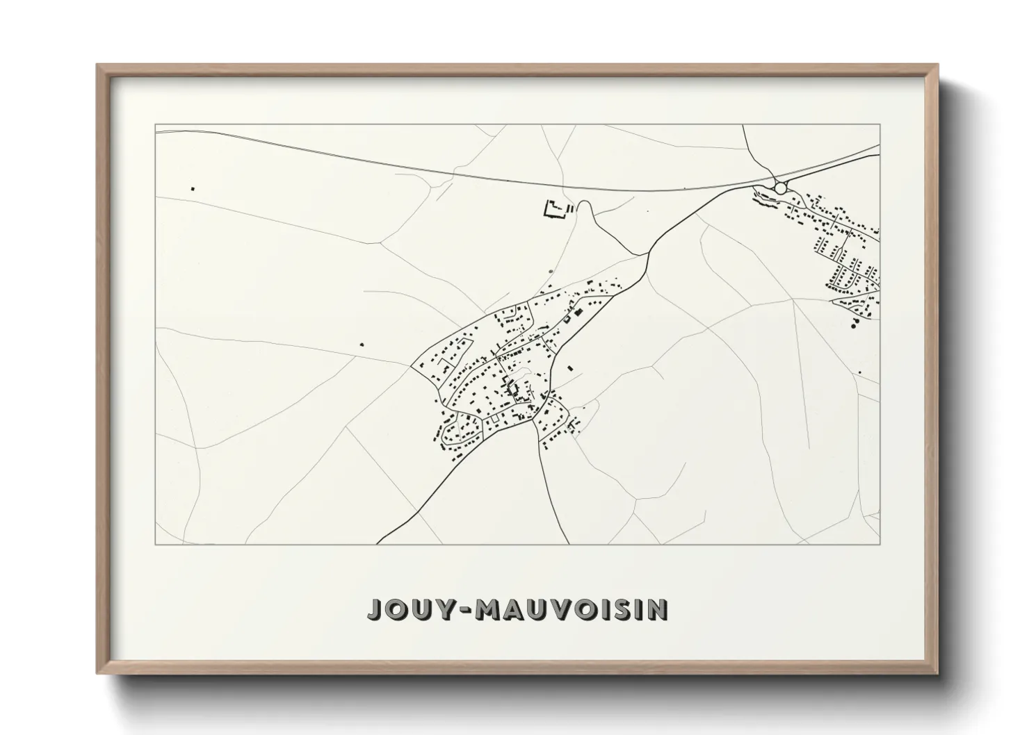 Une affiche de carte sur Jouy-Mauvoisin