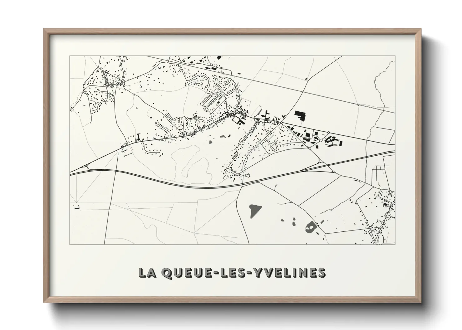 Une affiche de carte sur La Queue-les-Yvelines