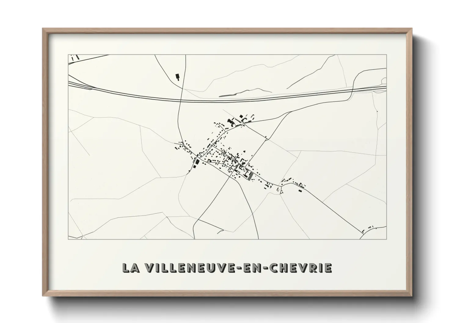 Une affiche de carte sur La Villeneuve-en-Chevrie