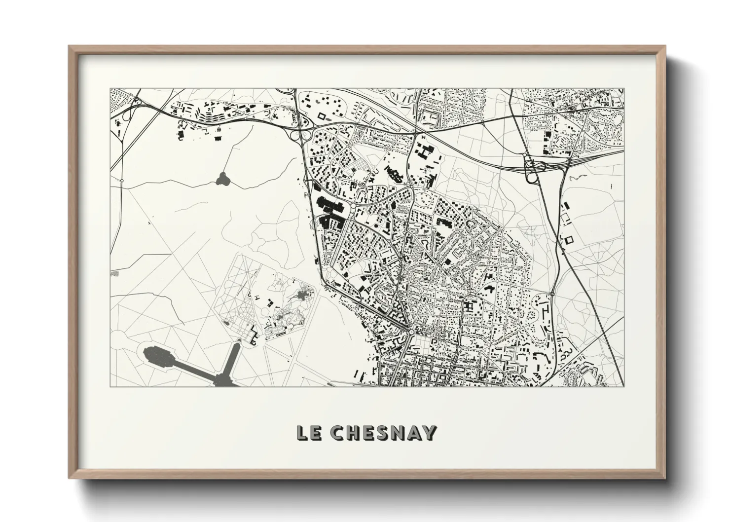 Une affiche de carte sur Le Chesnay