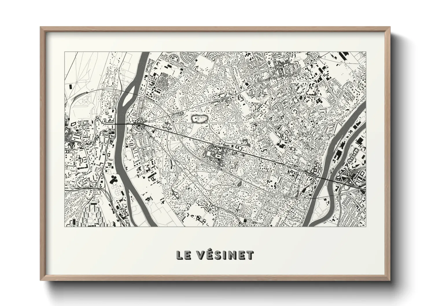 Une affiche de carte sur Le Vésinet