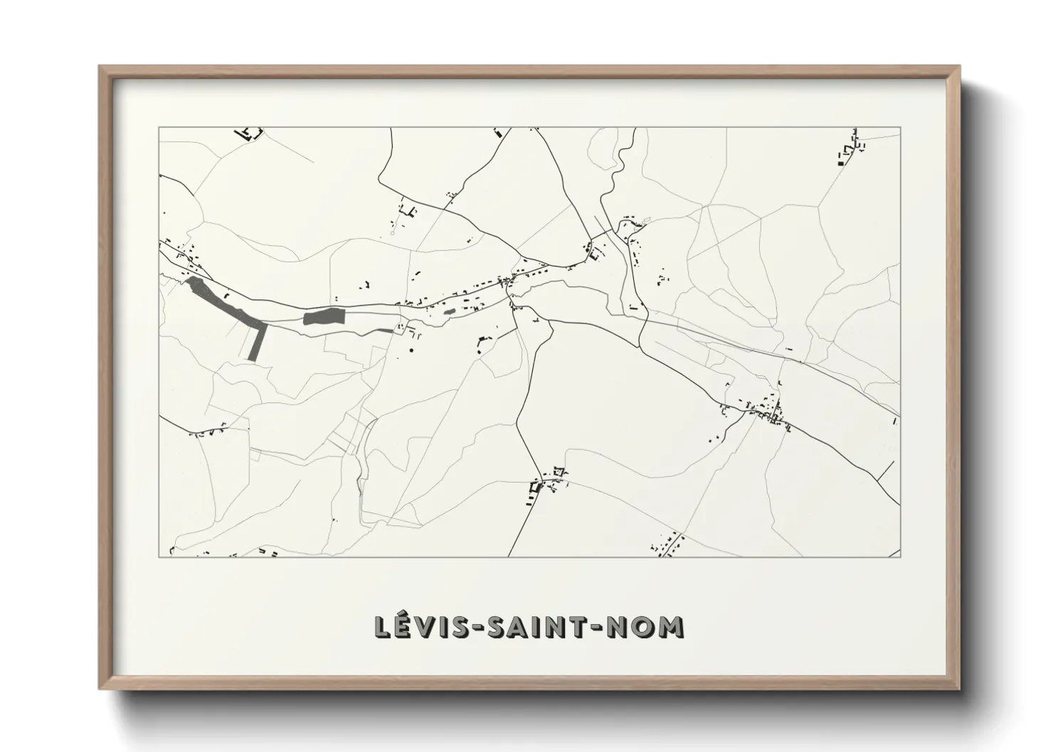 Une affiche de carte sur Lévis-Saint-Nom