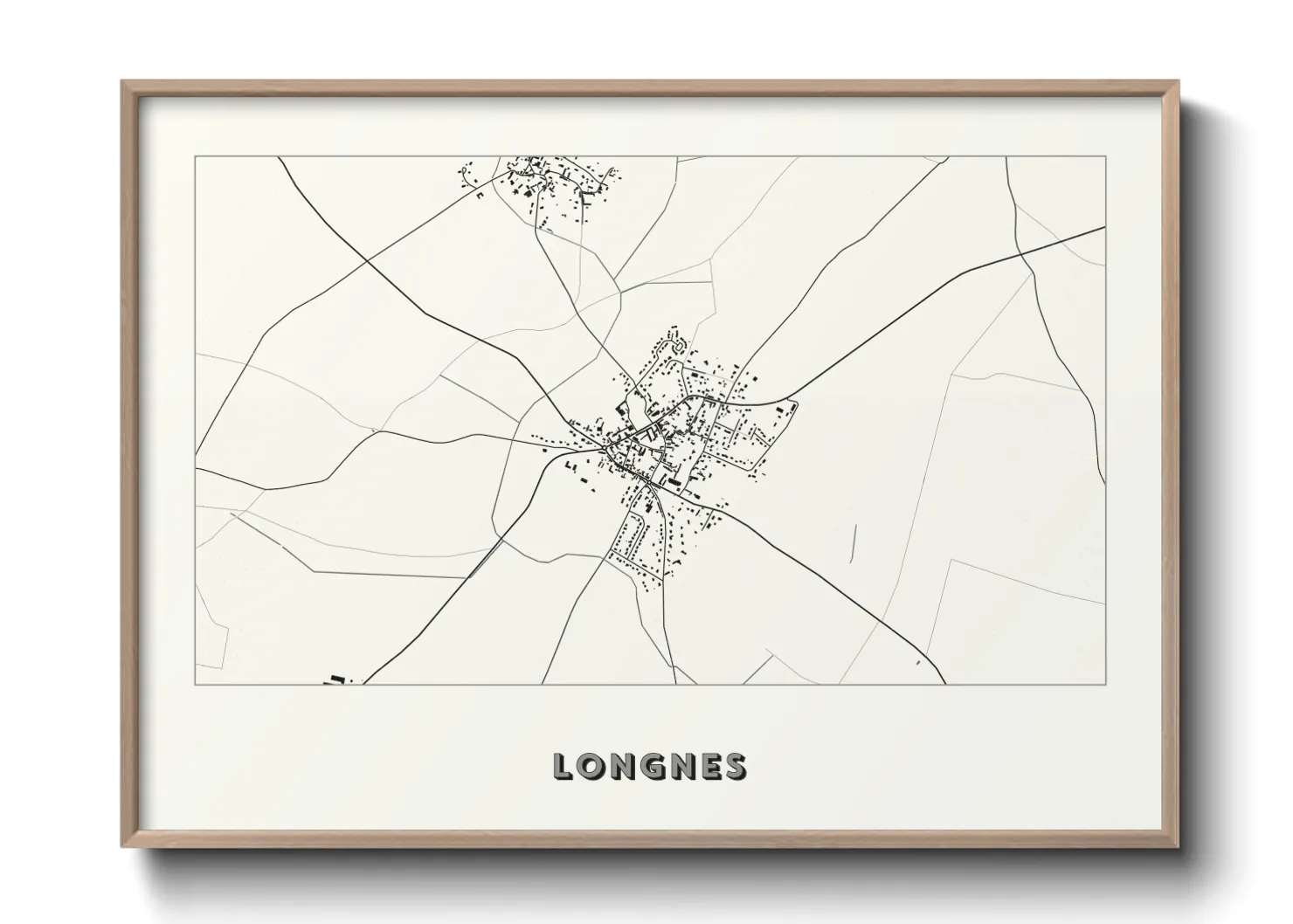 Une affiche de carte sur Longnes