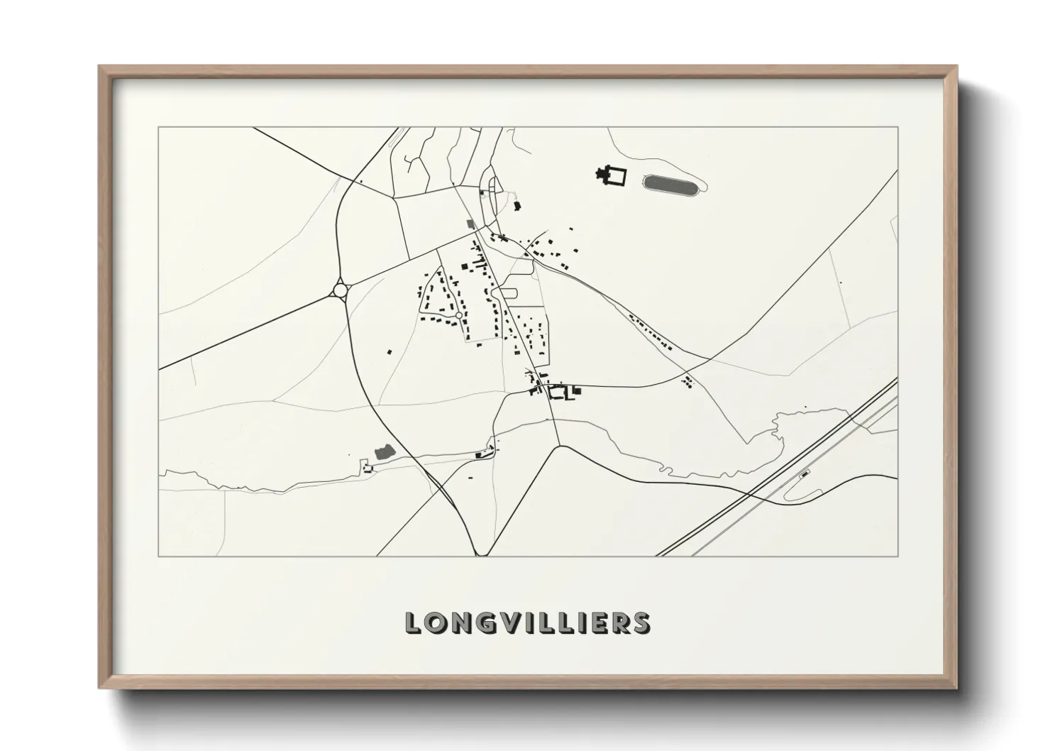 Une affiche de carte sur Longvilliers