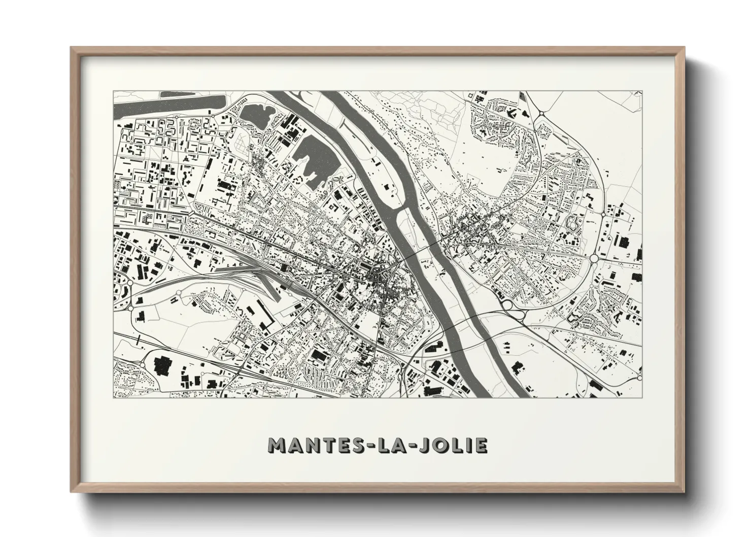 Une affiche de carte sur Mantes-la-Jolie