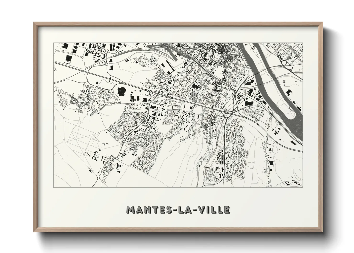 Une affiche de carte sur Mantes-la-Ville