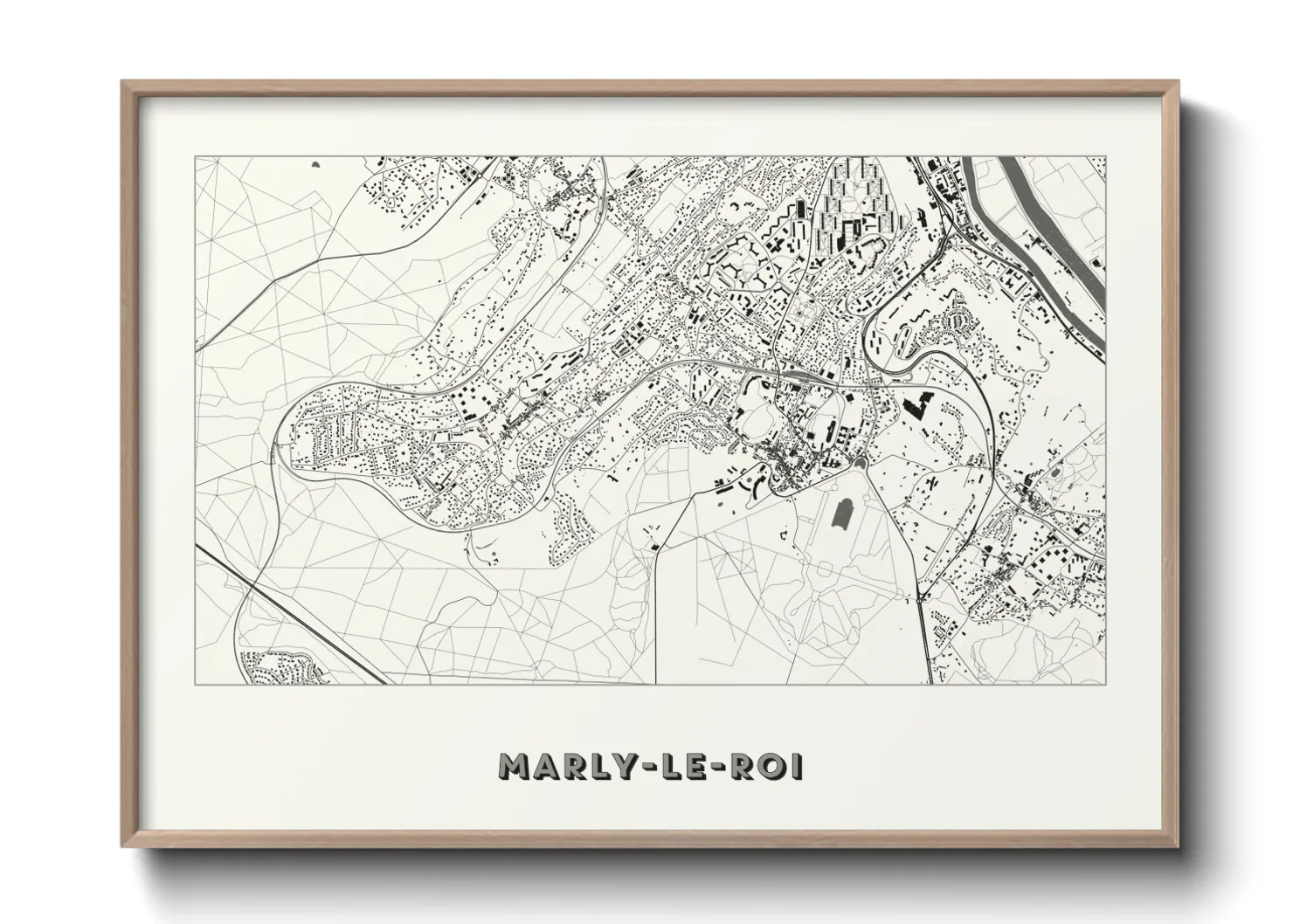 Une affiche de carte sur Marly-le-Roi