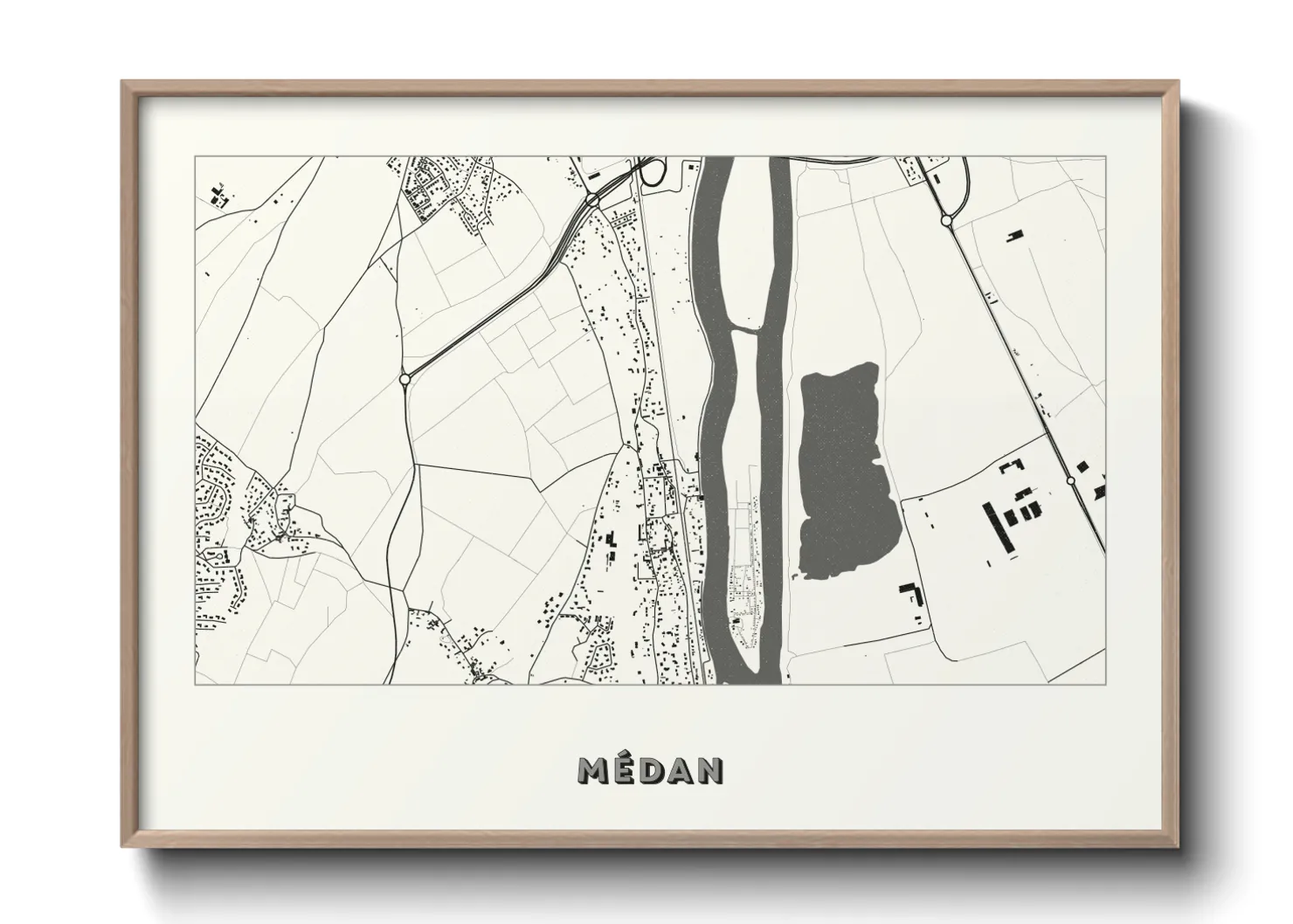 Une affiche de carte sur Médan