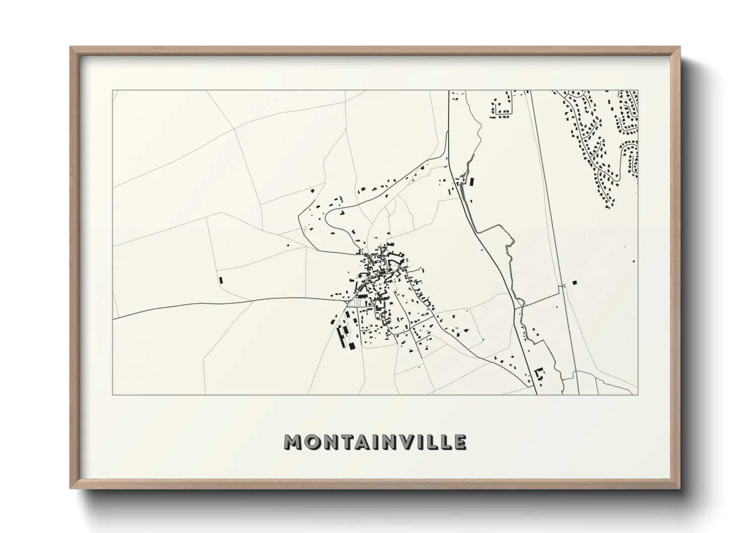 Une affiche de carte sur Montainville