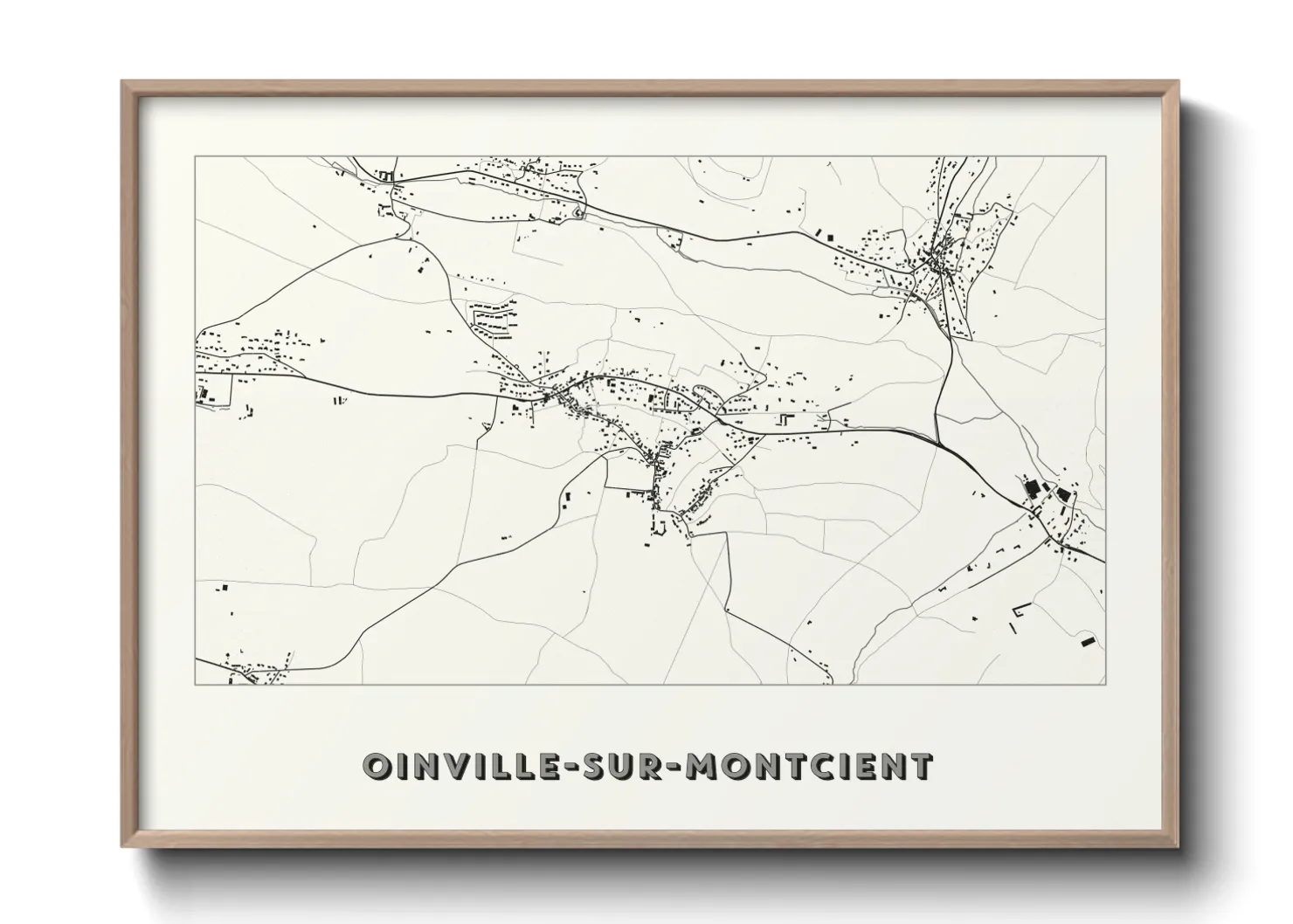 Une affiche de carte sur Oinville-sur-Montcient