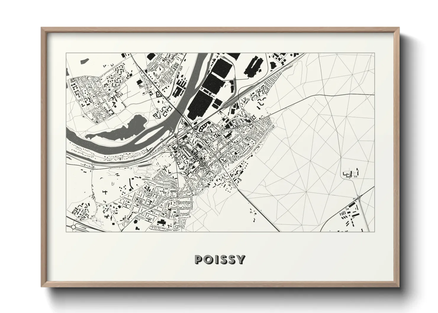 Une affiche de carte sur Poissy