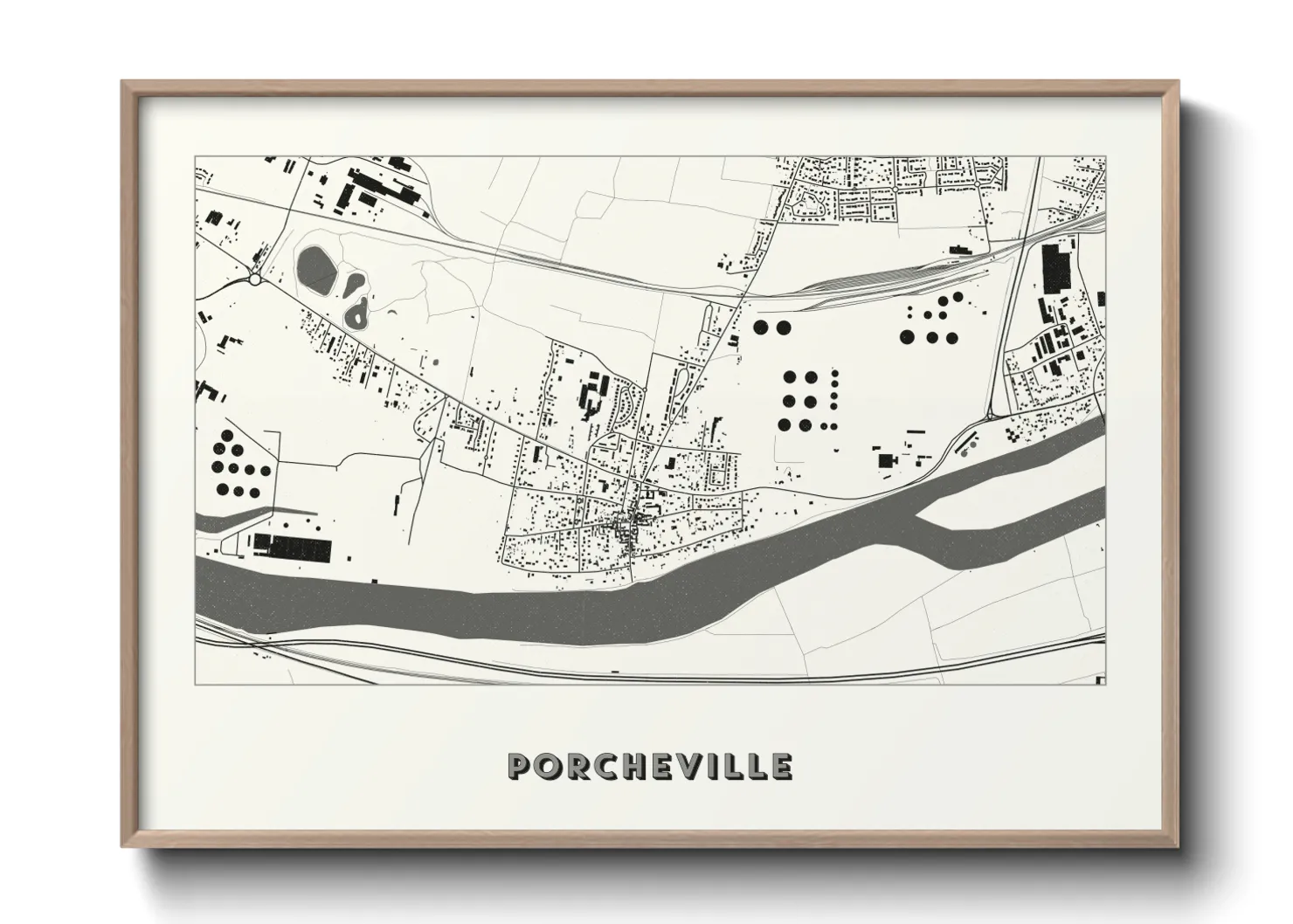Une affiche de carte sur Porcheville