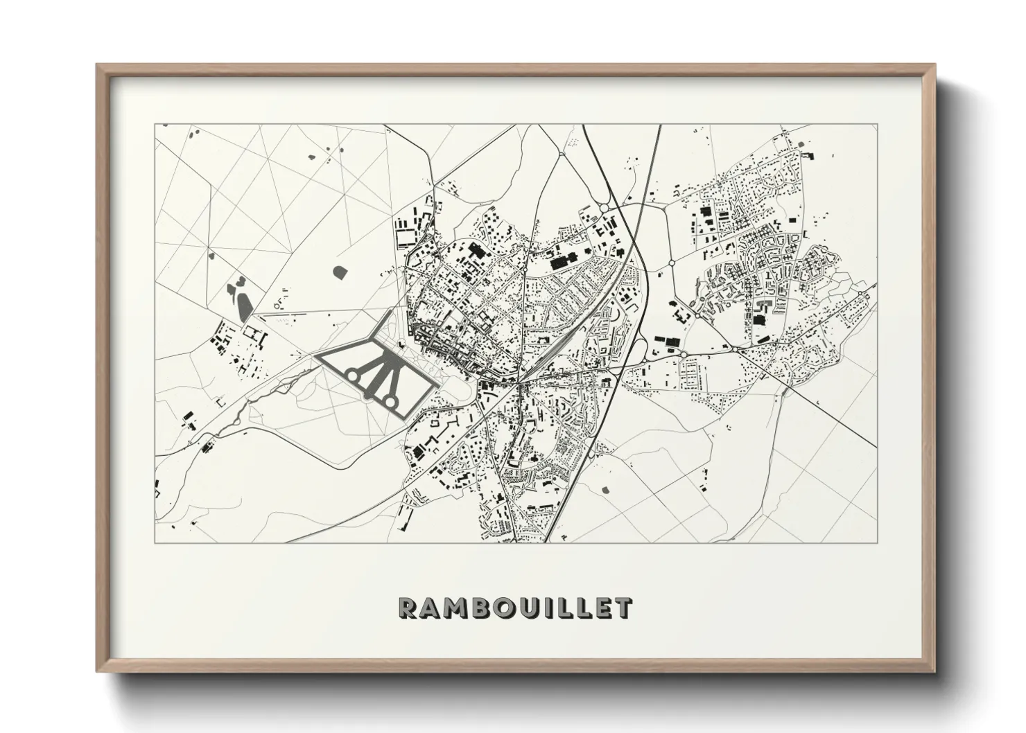 Une affiche de carte sur Rambouillet