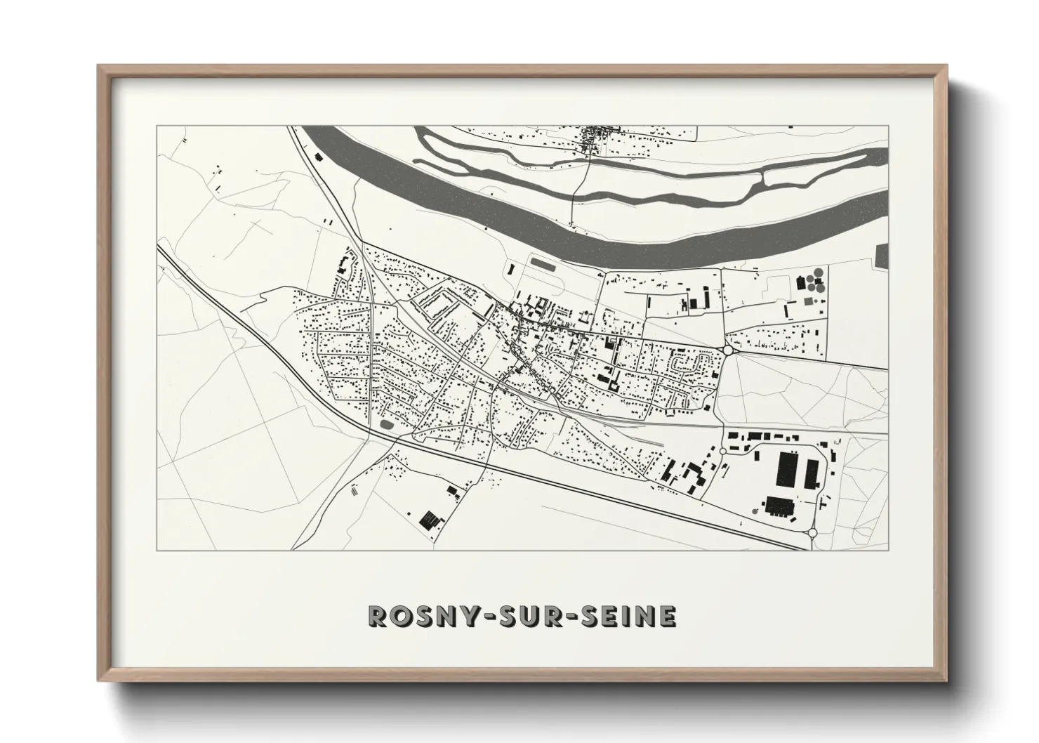 Une affiche de carte sur Rosny-sur-Seine