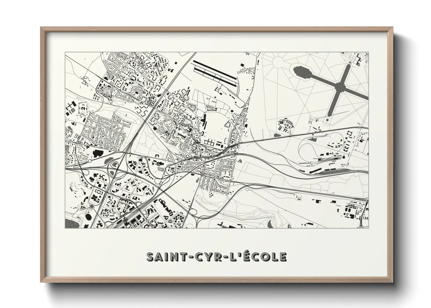 Une affiche de carte sur Saint-Cyr-l'École