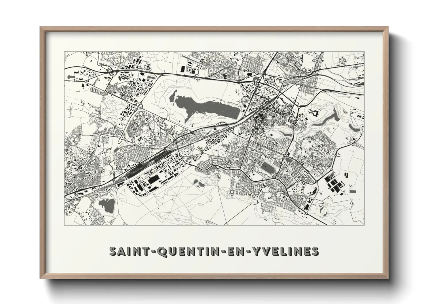Une affiche de carte sur Saint-Quentin-en-Yvelines