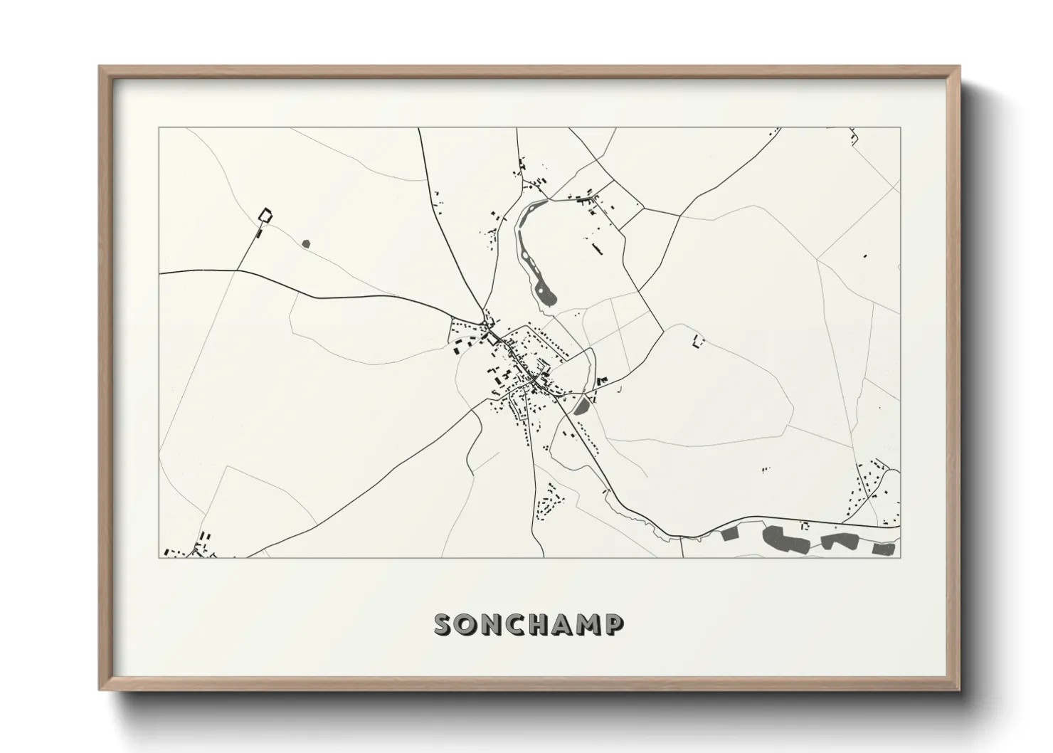 Une affiche de carte sur Sonchamp