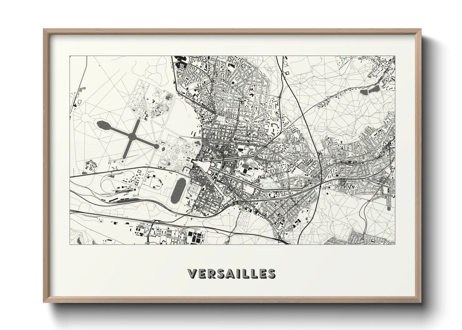 Une affiche de carte sur Versailles