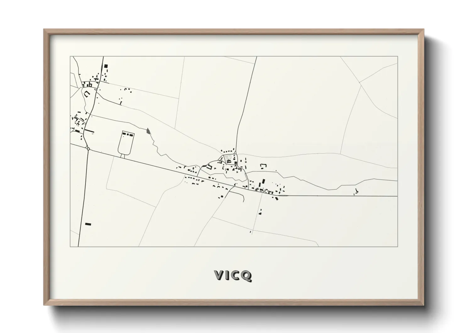 Une affiche de carte sur Vicq