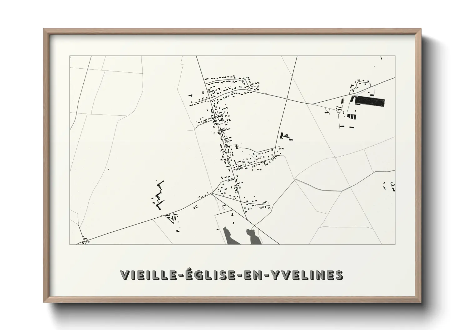 Une affiche de carte sur Vieille-Église-en-Yvelines