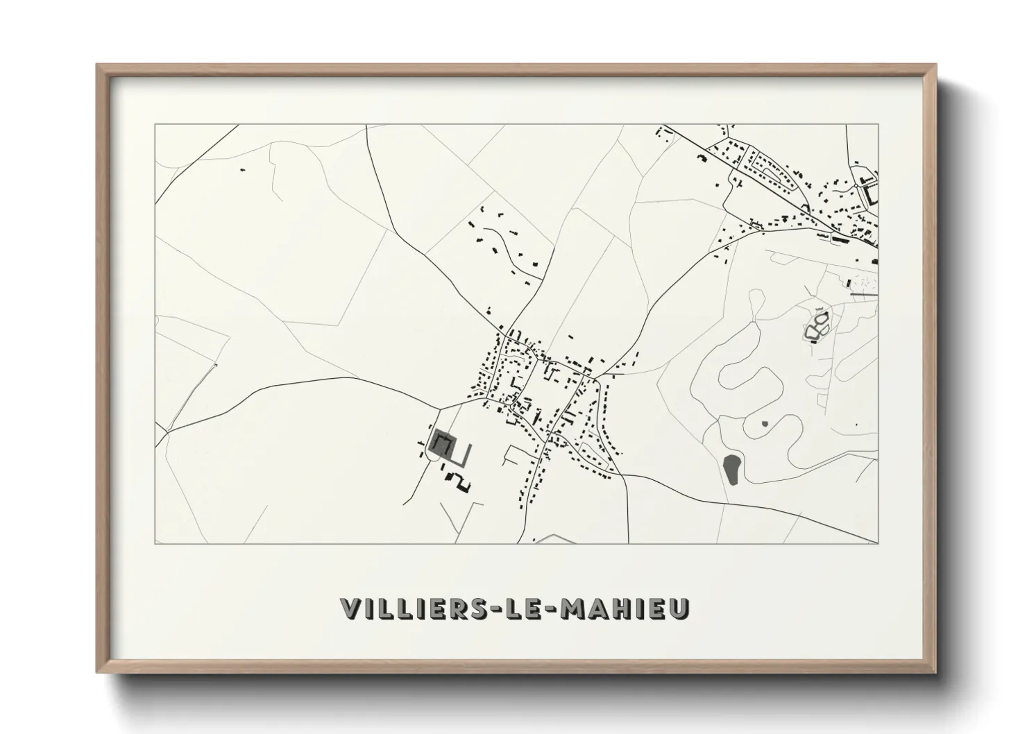 Une affiche de carte sur Villiers-le-Mahieu