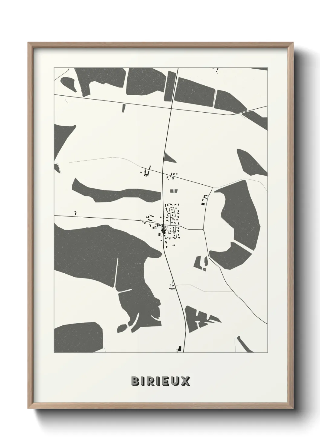 Une affiche de carte sur Birieux