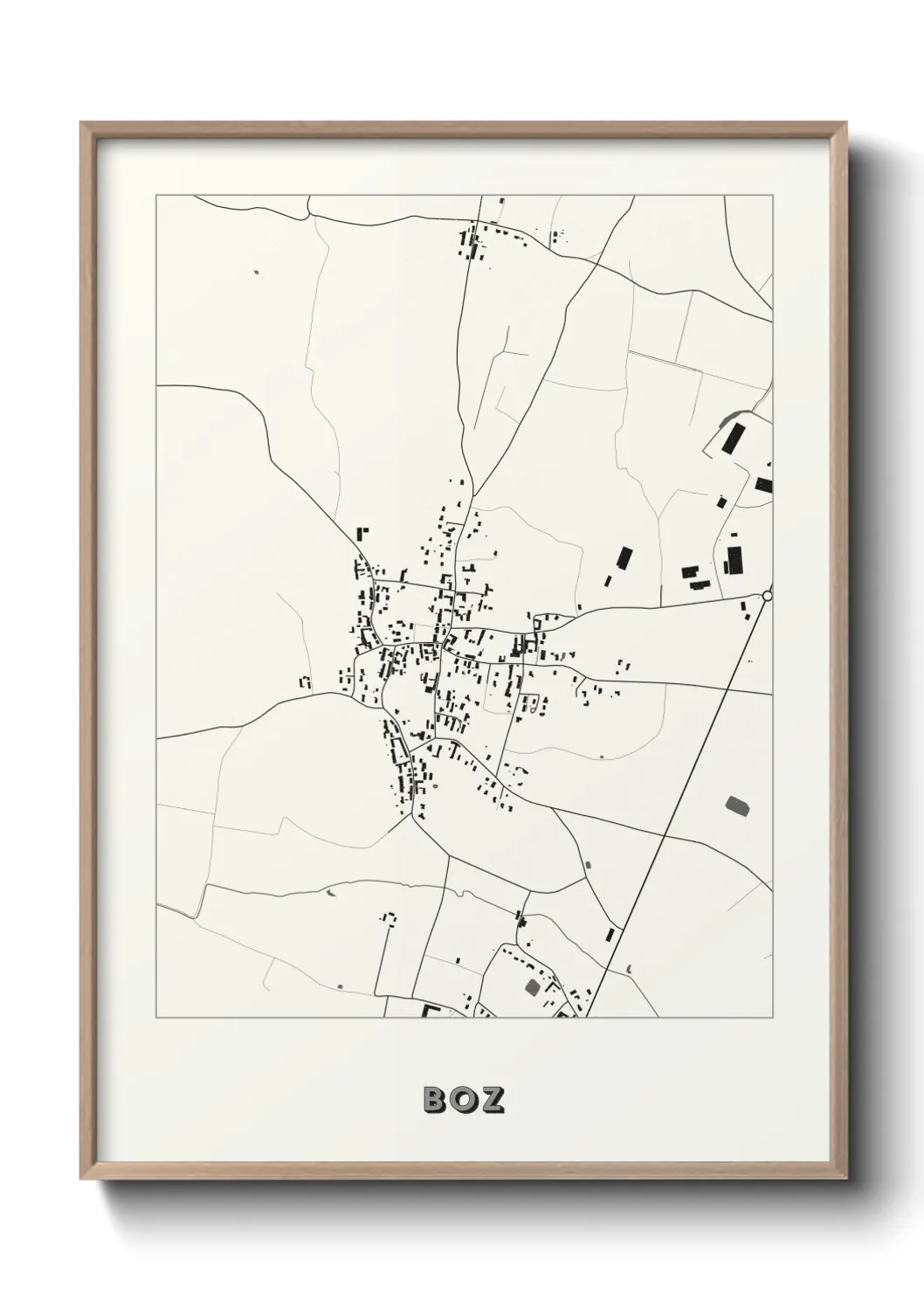 Une affiche de carte sur Boz