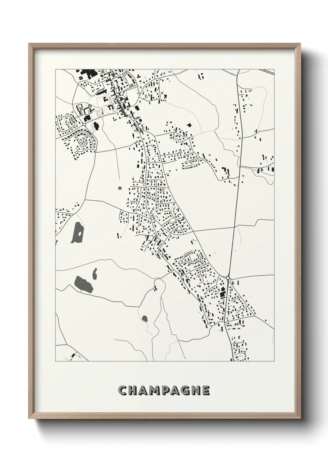 Une affiche de carte sur Champagne