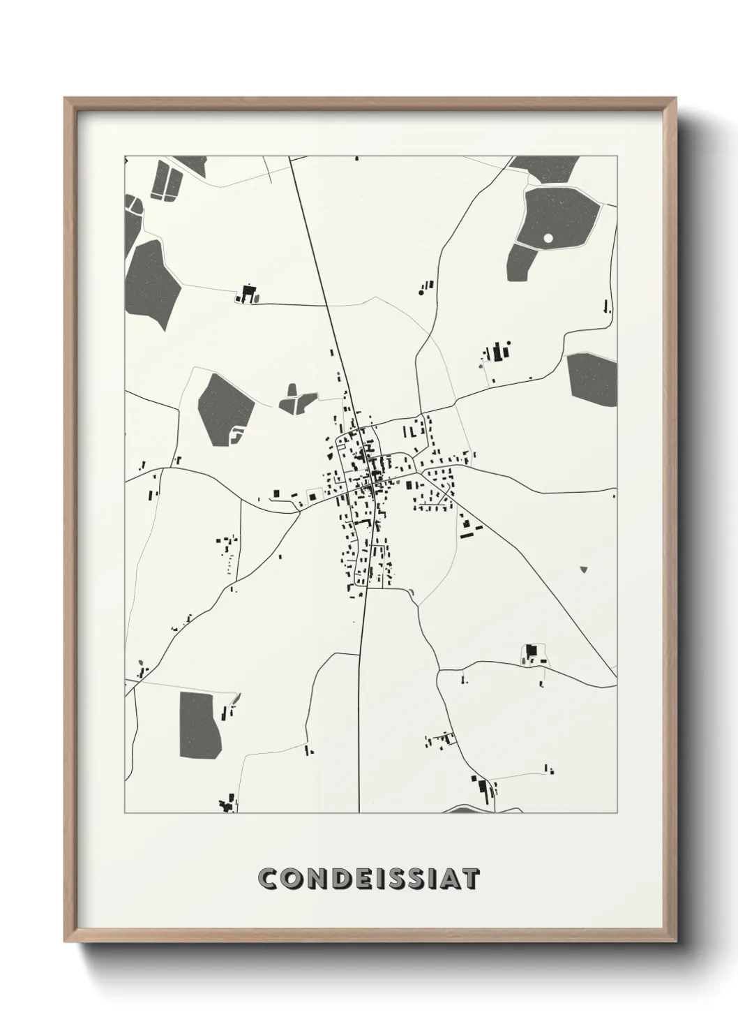 Une affiche de carte sur Condeissiat