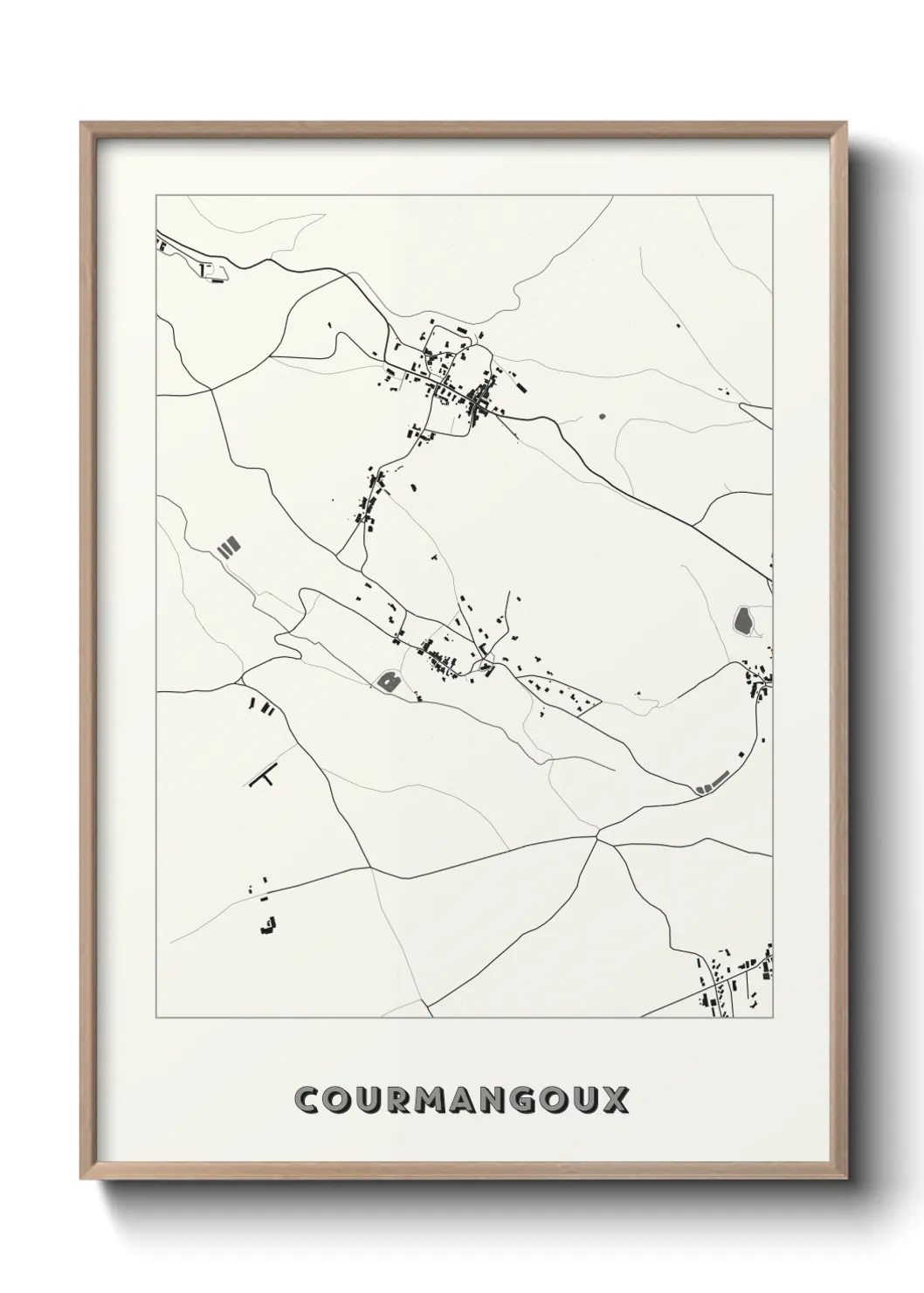Une affiche de carte sur Courmangoux