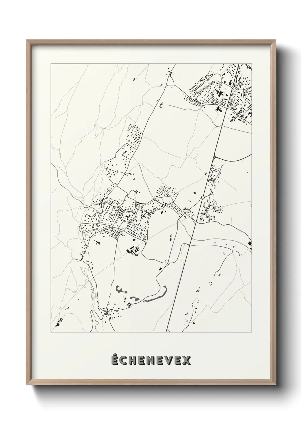 Une affiche de carte sur Échenevex