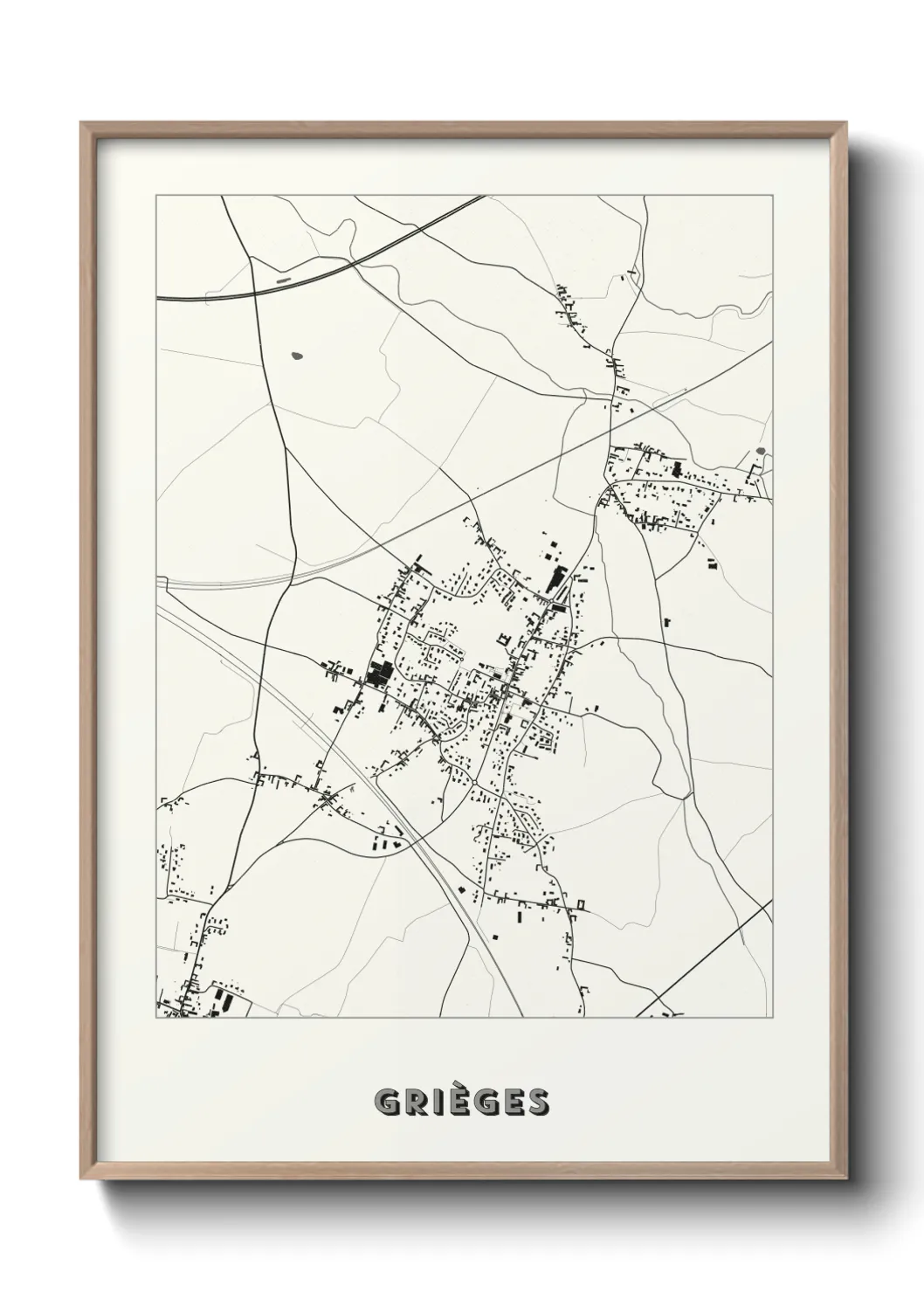 Une affiche de carte sur Grièges