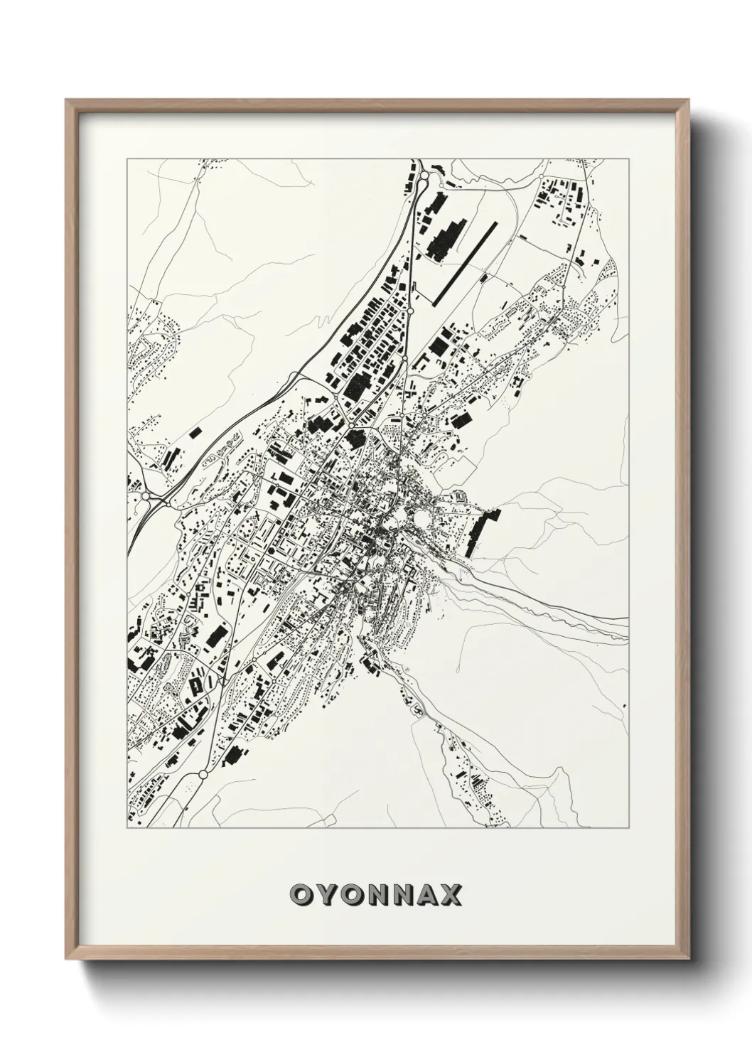 Une affiche de carte sur Oyonnax