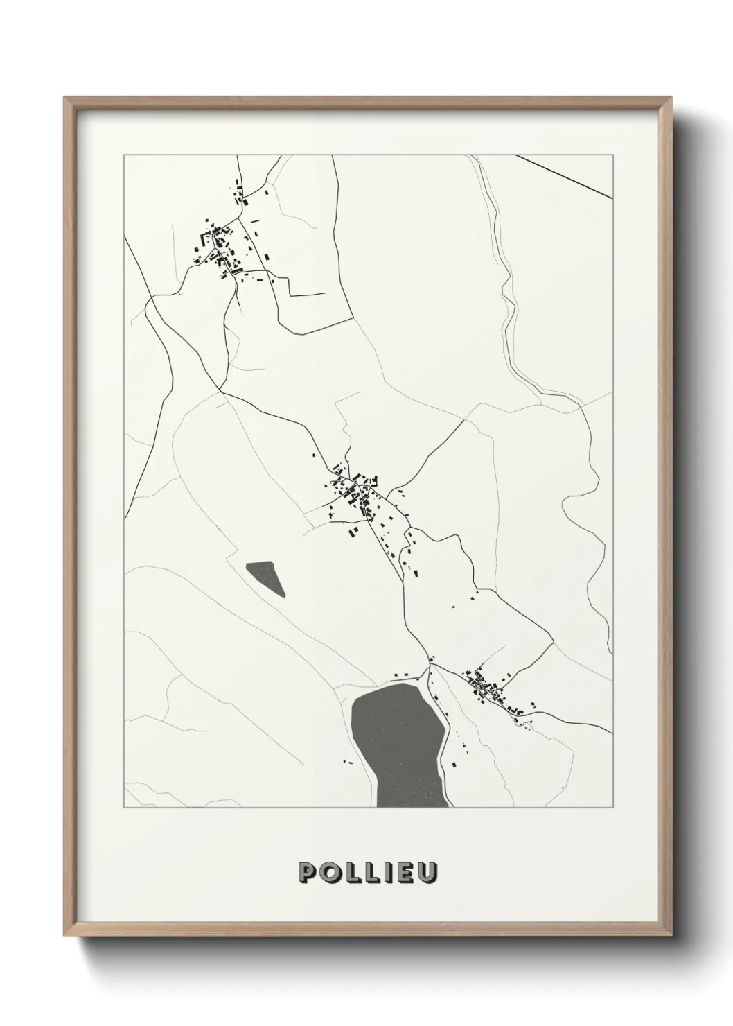 Une affiche de carte sur Pollieu