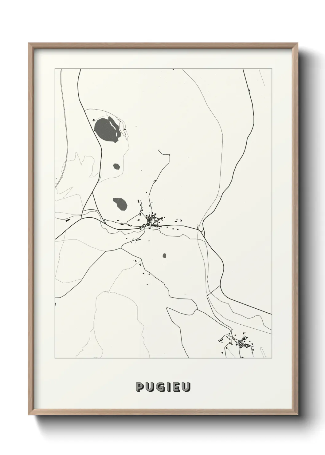 Une affiche de carte sur Pugieu