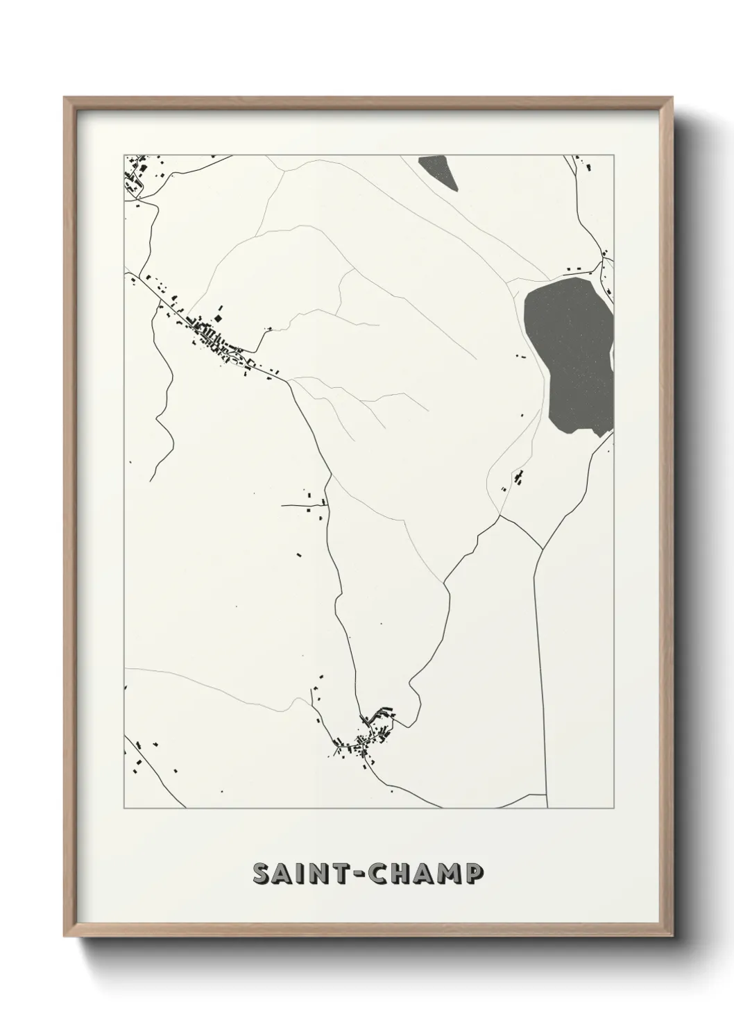 Une affiche de carte sur Saint-Champ