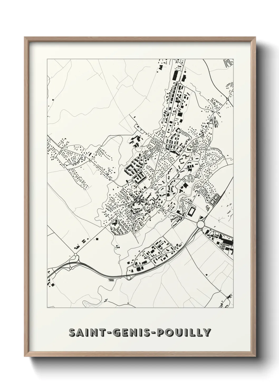 Une affiche de carte sur Saint-Genis-Pouilly