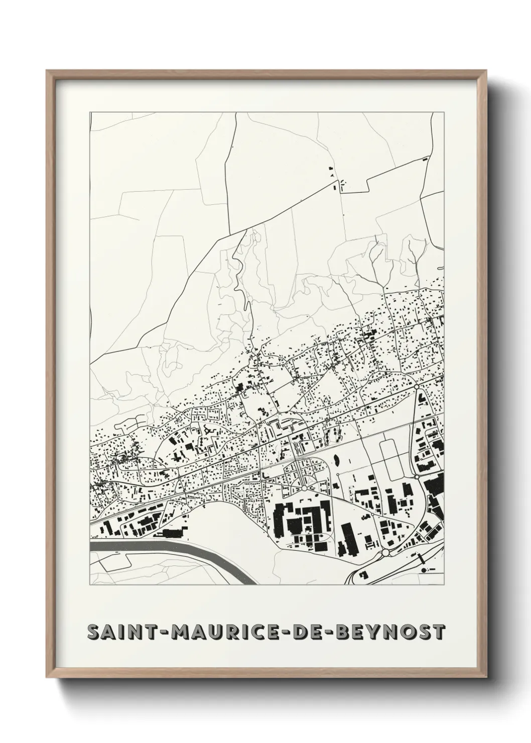 Une affiche de carte sur Saint-Maurice-de-Beynost