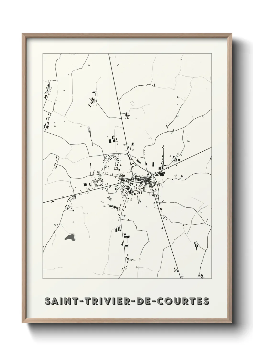 Une affiche de carte sur Saint-Trivier-de-Courtes