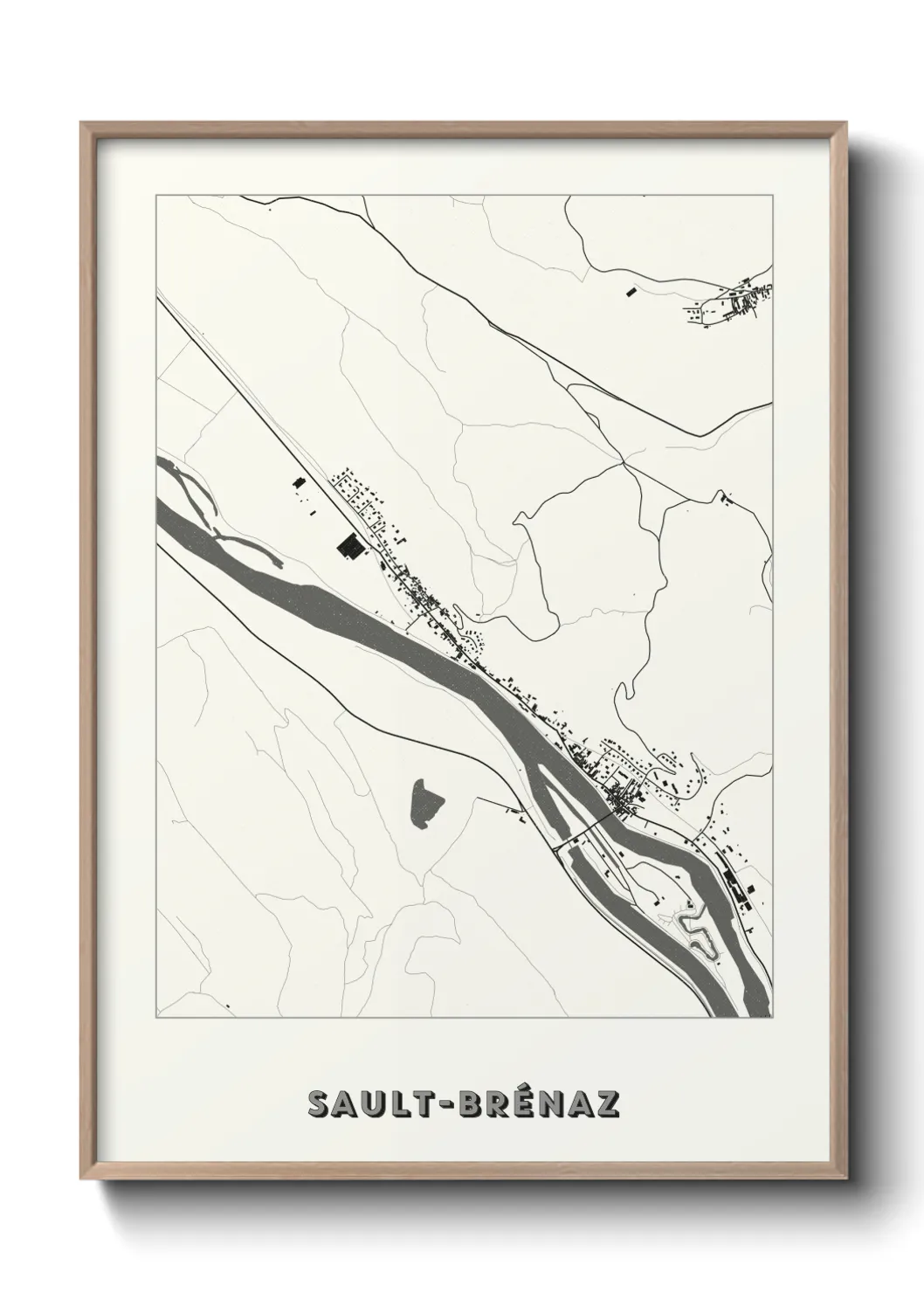 Une affiche de carte sur Sault-Brénaz