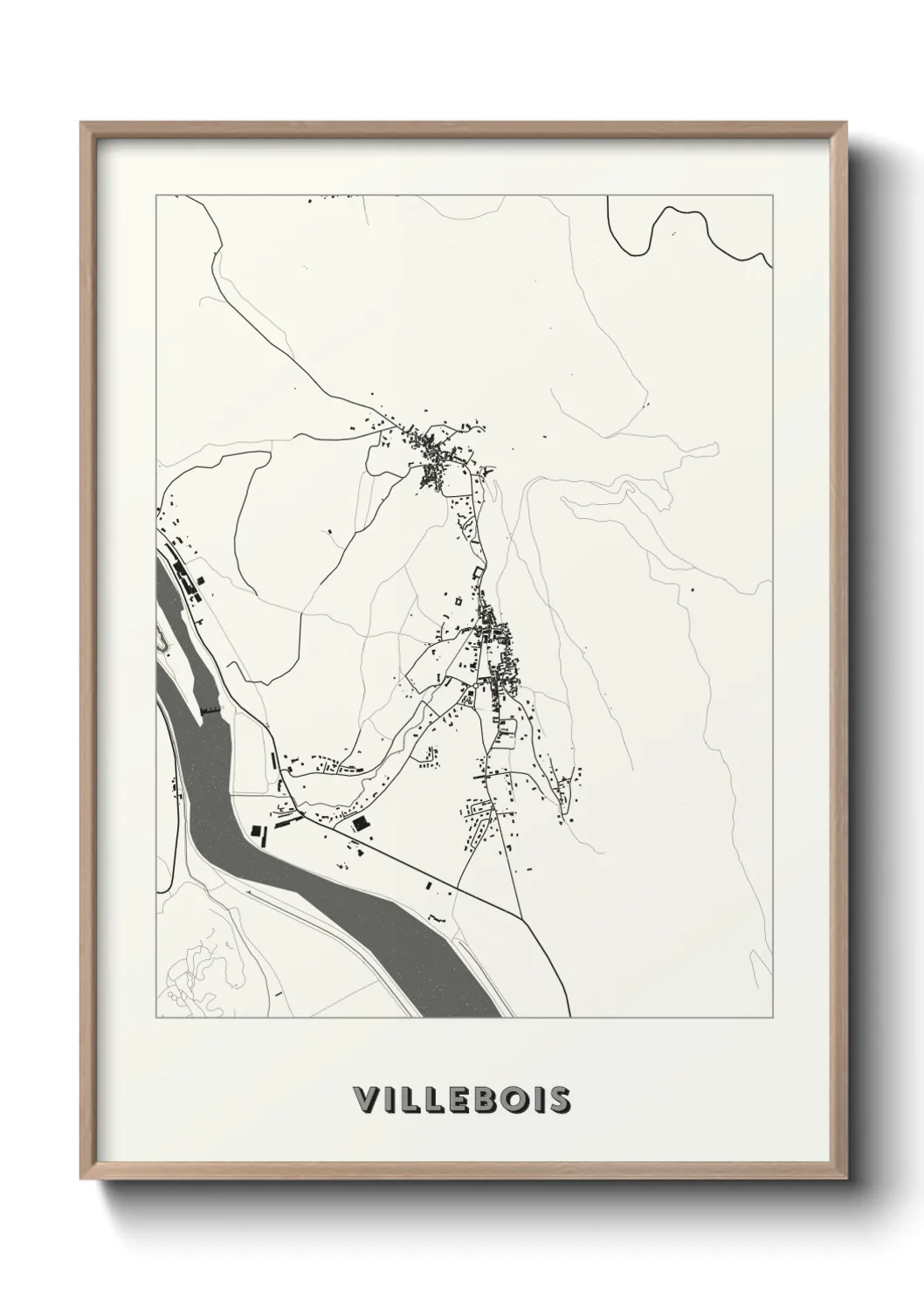 Une affiche de carte sur Villebois