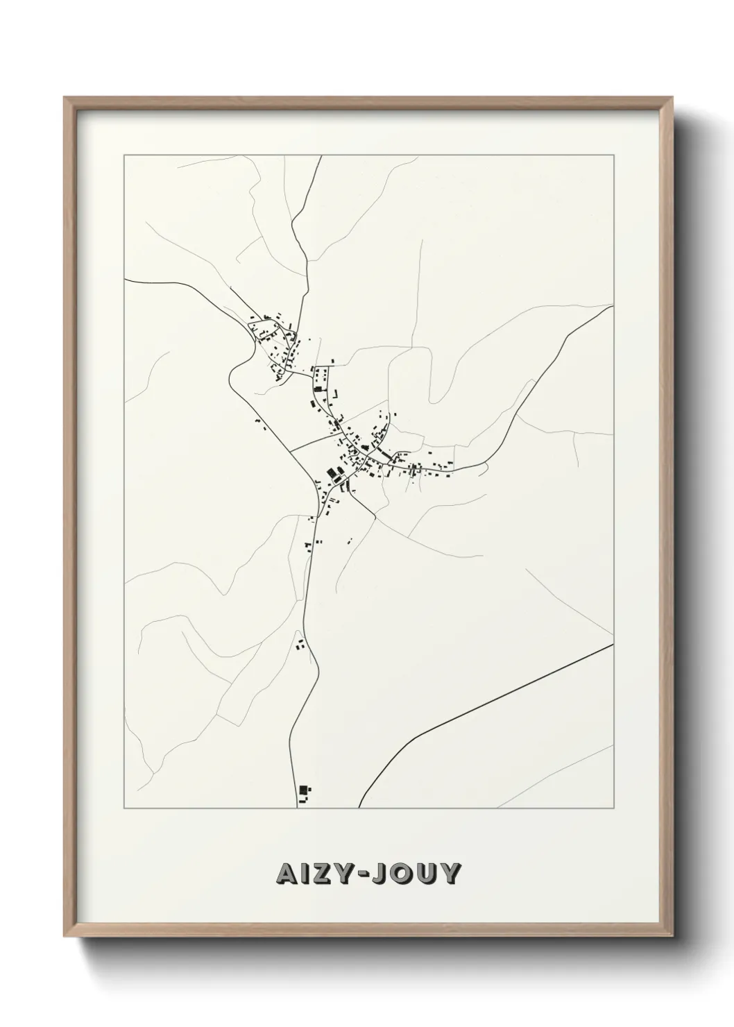 Une affiche de carte sur Aizy-Jouy