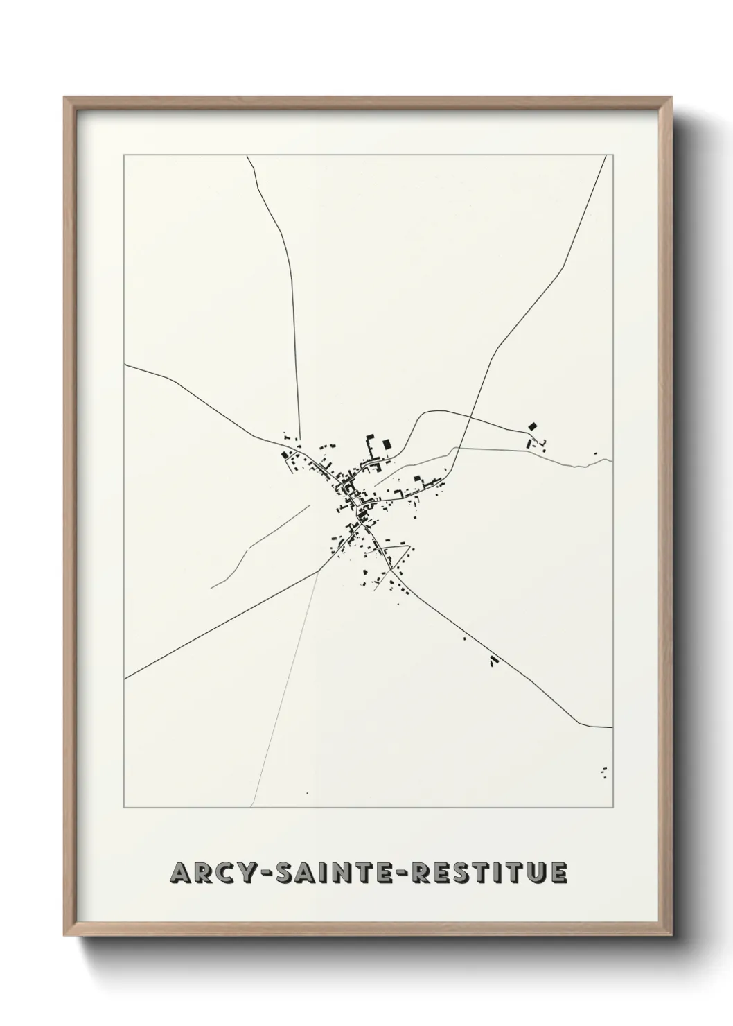 Une affiche de carte sur Arcy-Sainte-Restitue
