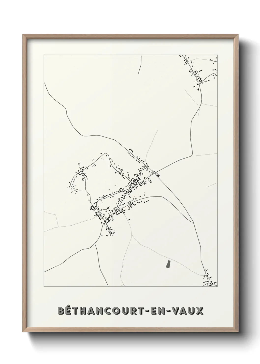 Une affiche de carte sur Béthancourt-en-Vaux