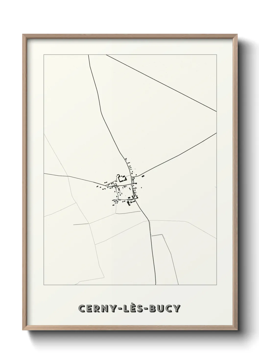 Une affiche de carte sur Cerny-lès-Bucy